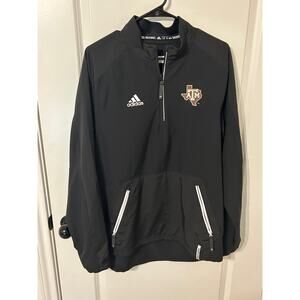 Adidas Black Texas A&M Aggies Team Woven 2.0 Climalite 1/4 Zip Pullover/Size M